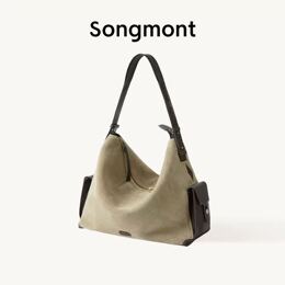 Song山下循跡hobo包26新款植鞣皮寬肩帶大容量斜挎包女托特包